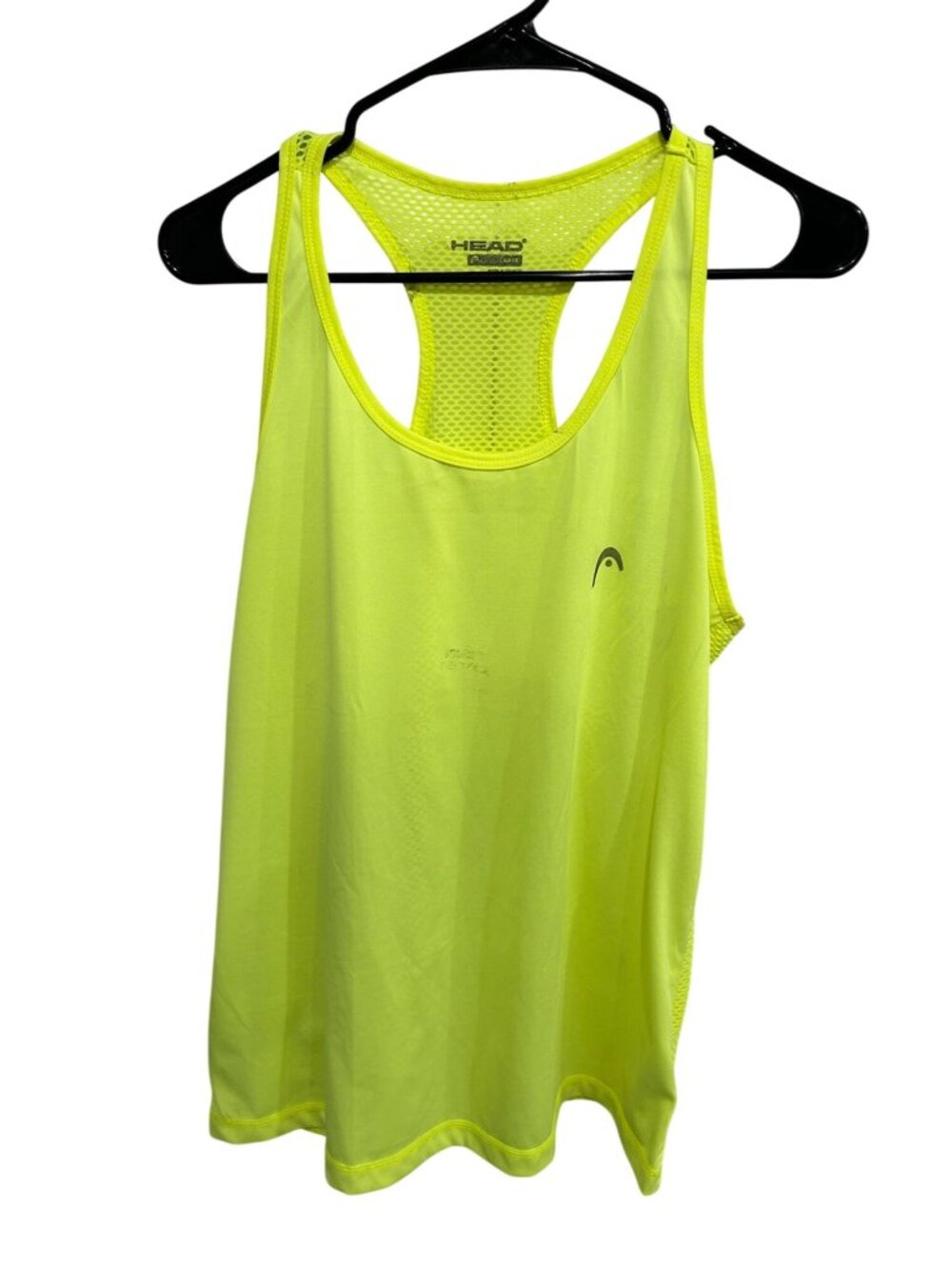 Head Neon Yellow Mesh Racerback Perfomance Tank Top Sz L Techwear 90s Minimalism